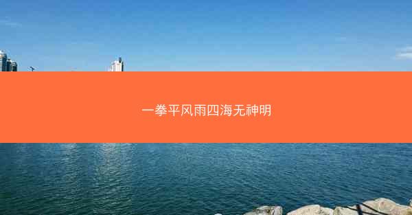 一拳平风雨四海无神明