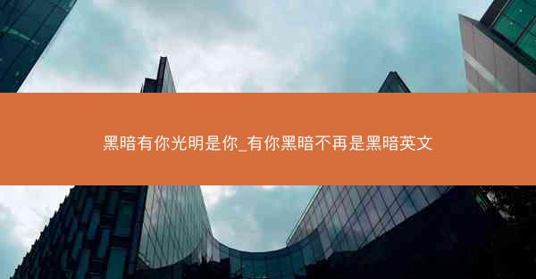 黑暗有你光明是你_有你黑暗不再是黑暗英文