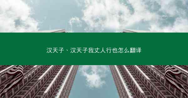 汉天子、汉天子我丈人行也怎么翻译