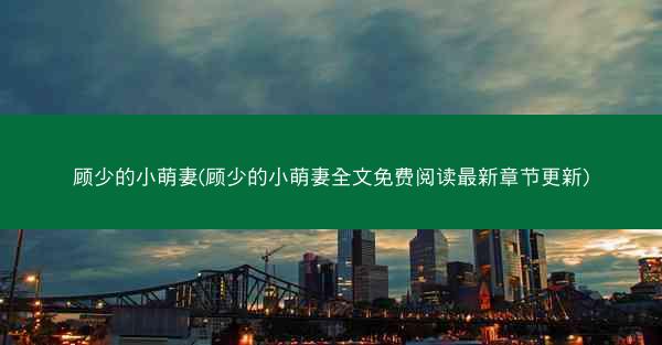 顾少的小萌妻(顾少的小萌妻全文免费阅读最新章节更新)