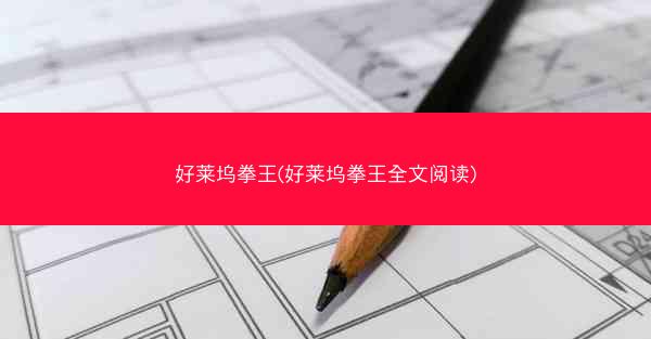 好莱坞拳王(好莱坞拳王全文阅读)