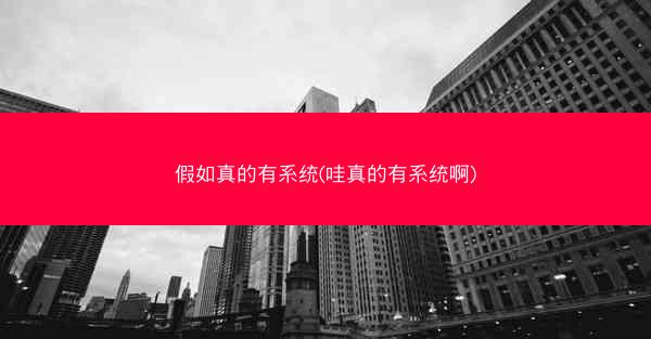 假如真的有系统(哇真的有系统啊)