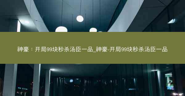 神豪：开局99块秒杀汤臣一品_神豪-开局99块秒杀汤臣一品