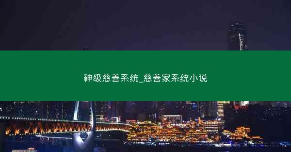 神级慈善系统_慈善家系统小说