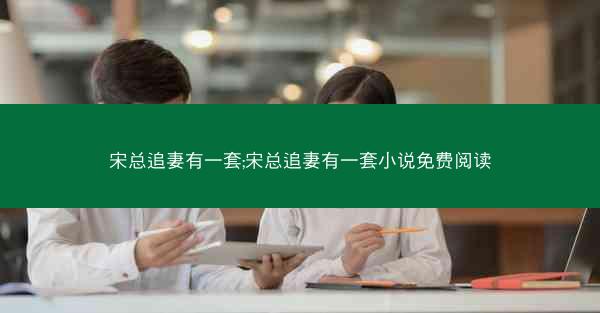 宋总追妻有一套;宋总追妻有一套小说免费阅读