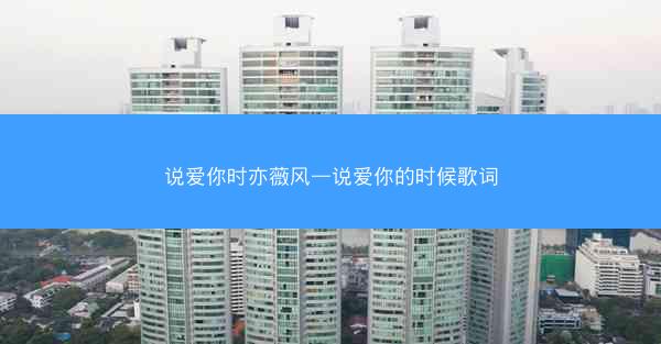 说爱你时亦薇风—说爱你的时候歌词