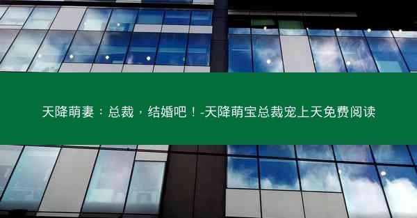 天降萌妻：总裁，结婚吧！-天降萌宝总裁宠上天免费阅读